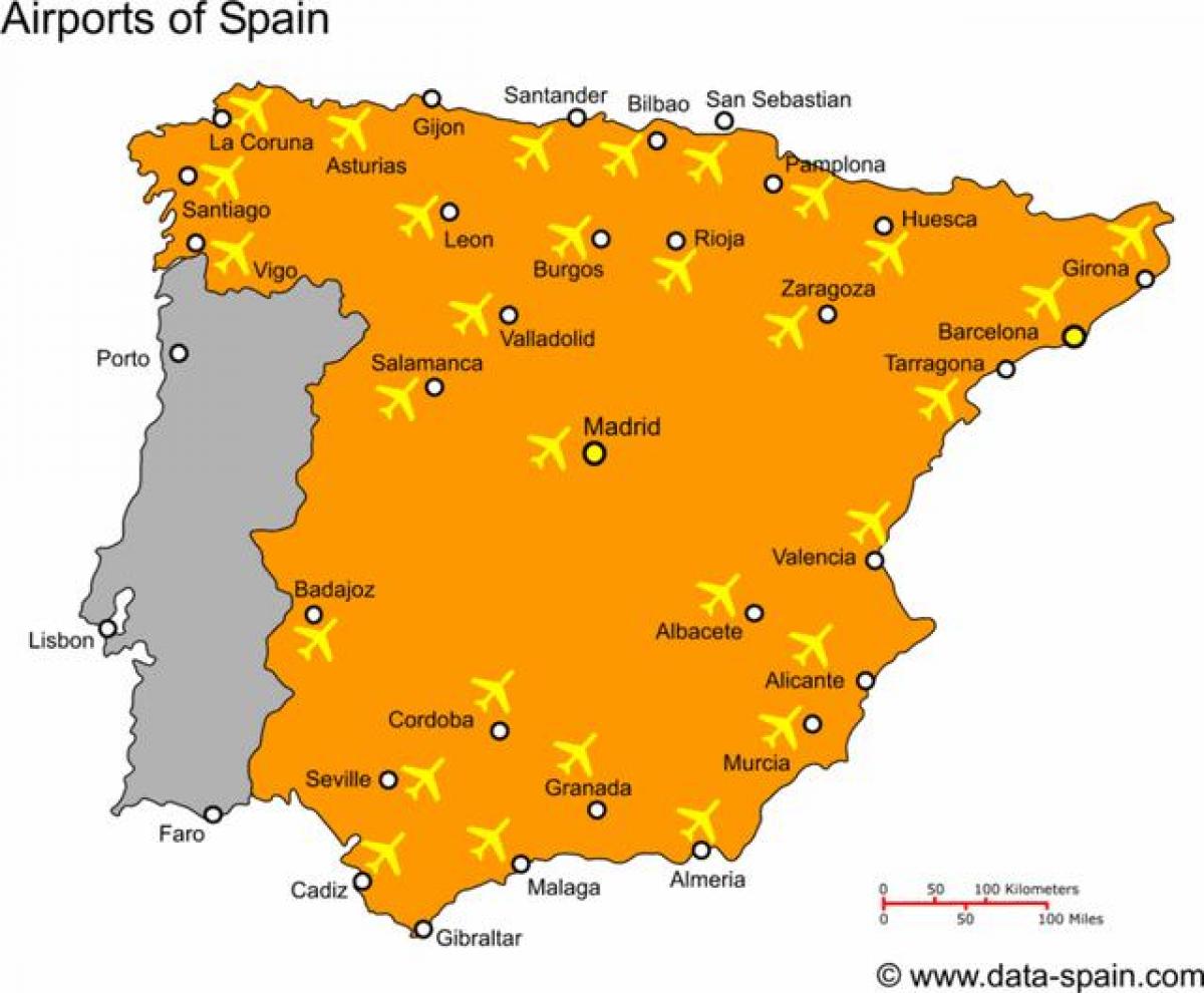 西班牙机场的地图
