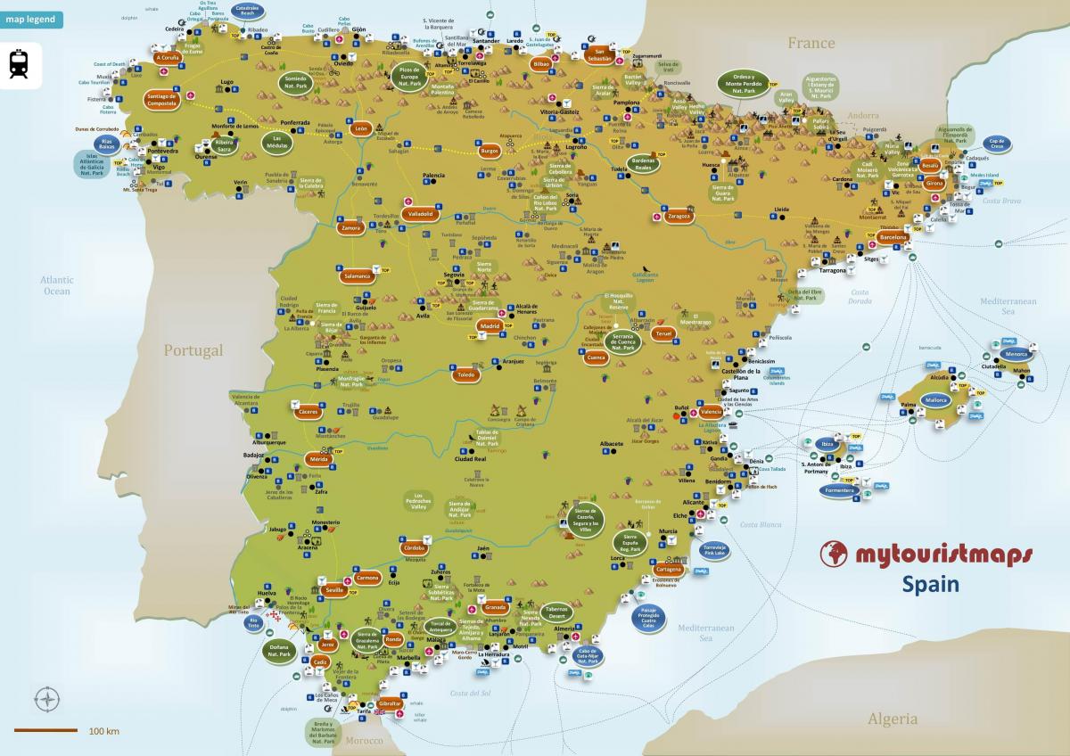 地图的西班牙游客