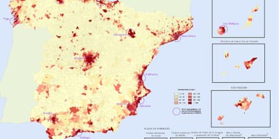 西班牙的人口密度地图