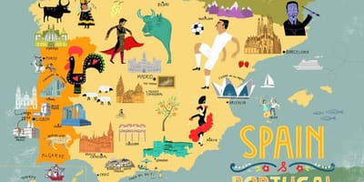西班牙的旅游城市地图