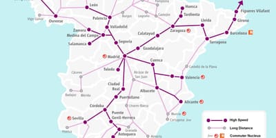 西班牙铁路线图西班牙国家铁路
