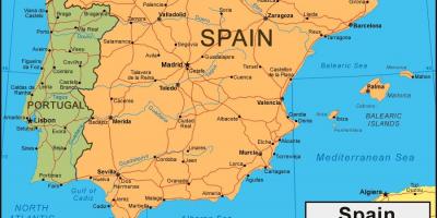 地图西班牙国家和邻国